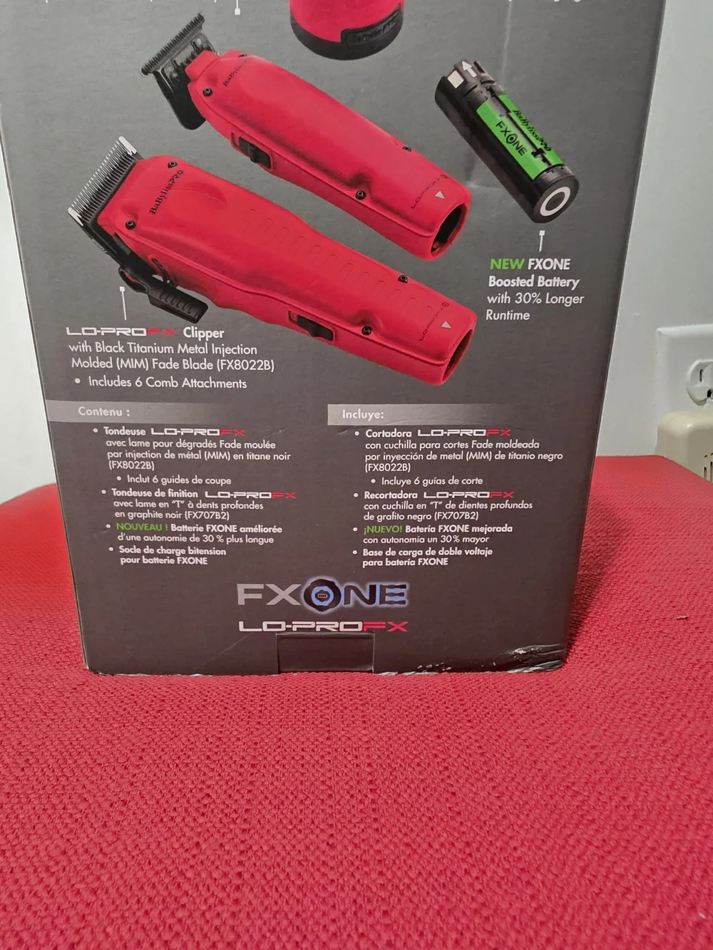 BaByliss FXONE Red Cordless Hair Clipper & Trimmer Set